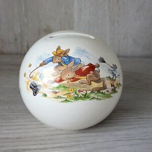 Royal Doulton Bunnykins Money Ball Piggy Bank Beatrix Potter Nursery Decor